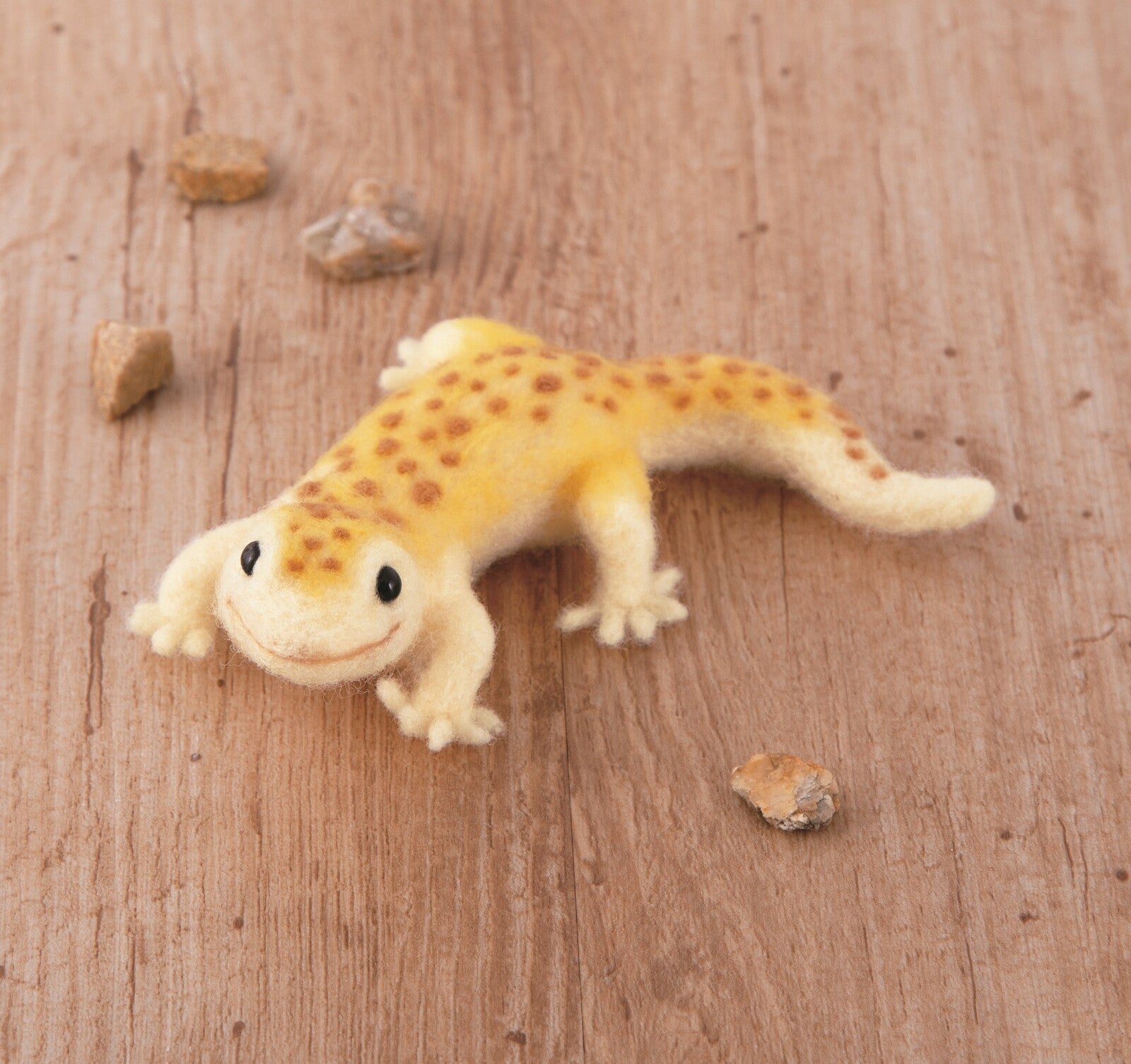 Hamanaka Aclaine Acrylic Fibre Needle Felting Kit - Leopard Gecko